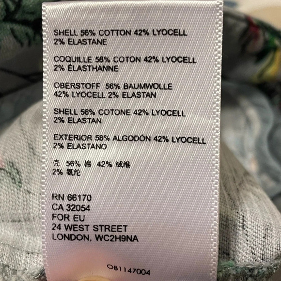 ANTHROPOLOGIE Victoria Floral Cargo Pants in Blue *NO BELT* - Picture 13 of 14